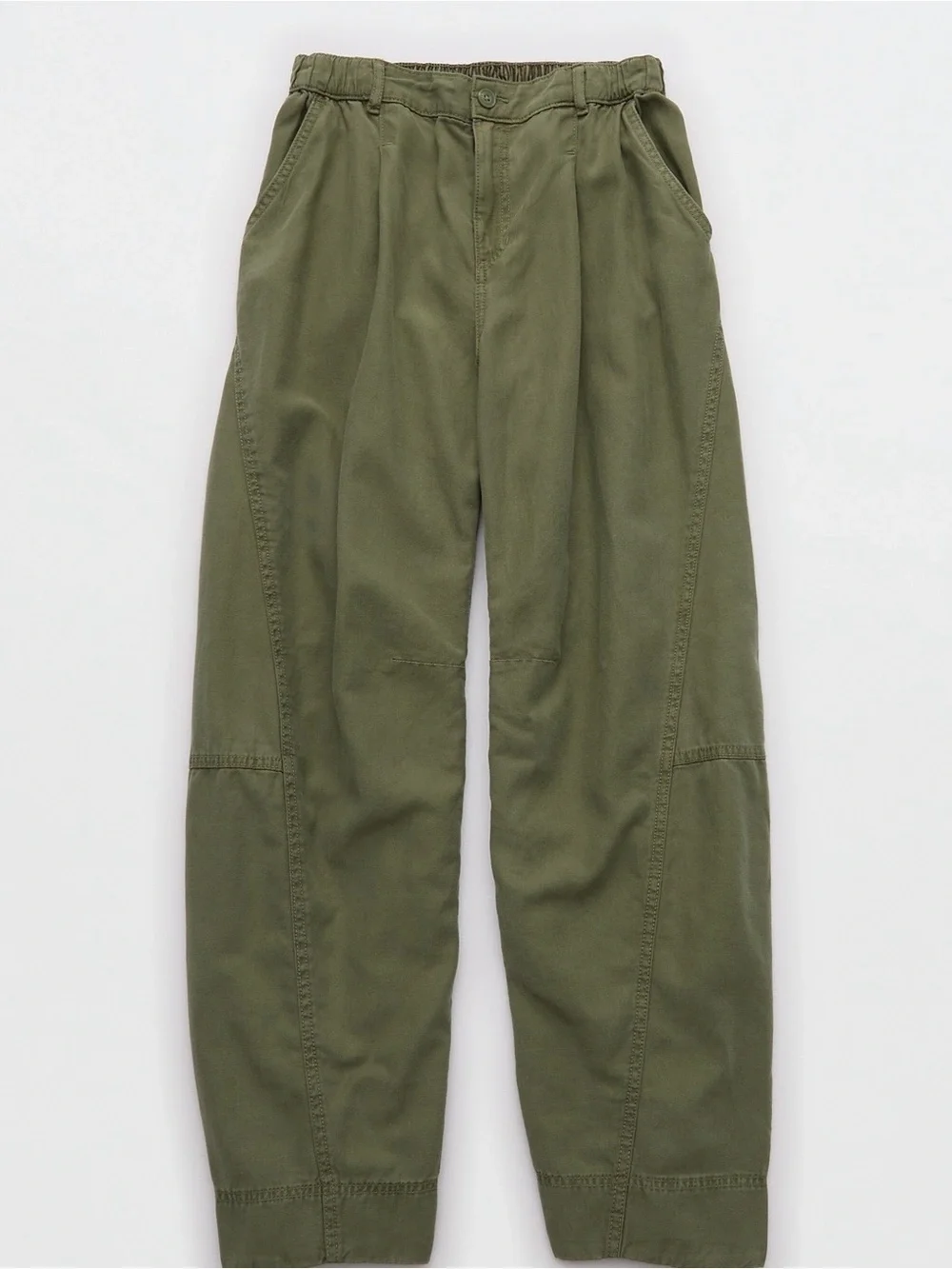 Aerie Utility Balloon Chino Pant in Festive Olive